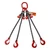 Chain Sling - 9/32" x 5' Quad Leg with Sling Hooks and Adjusters - Grade 80 - Main