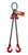 Chain Sling - 1/2" x 10' Double Leg with Sling Hooks and Adjusters - Grade 80
