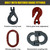 Chain Sling - 3/8" x 8' Single Leg with Positive Locking Hook and Adjuster - Grade 80 - Matched grade fittings