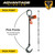 Chain Sling - 1/2" x 8' Single Leg with Foundry Hook and Adjuster - Grade 100 - Pick points and length