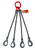 Chain Sling - 9/32" x 6' Quad Leg with Positive Locking Hooks - Grade 80