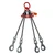 Chain Sling - 9/32" x 8' Quad Leg with Swivel Positive Locking Hooks and Adjusters - Grade 80 - Main