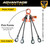 Chain Sling - 1/2" x 8' Quad Leg with Positive Locking Hooks and Adjusters - Grade 100 - Pick points and length