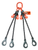 Chain Sling - 1/2" x 6' Quad Leg with Positive Locking Hooks and Adjusters - Grade 100