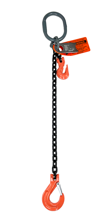 Chain Sling - 5/16" x 10' Single Leg with Sling Hook and Adjuster - Grade 100