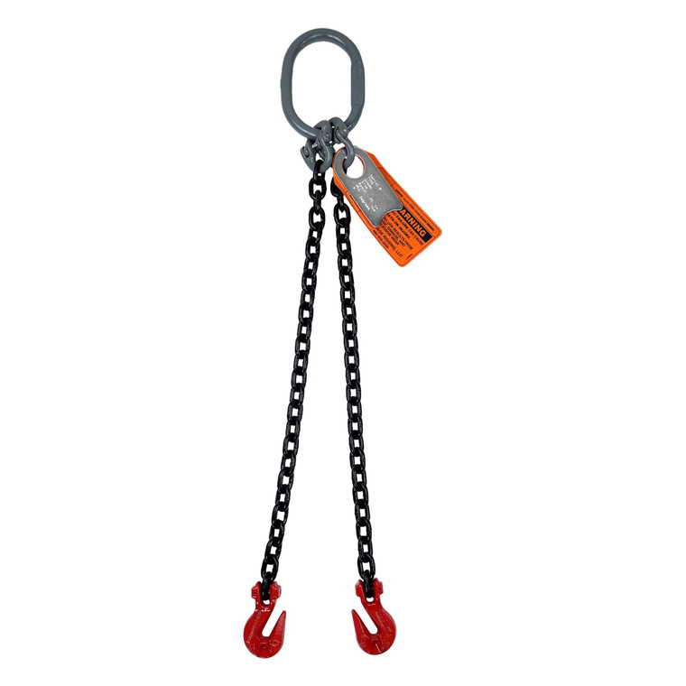 Chain Sling - 3/8" x 10' Double Leg with Grab Hooks - Grade 80 - Main