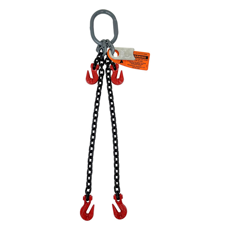 Chain Sling - 5/16" x 10' Double Leg with Grab Hook and Adjusters - Grade 80 - Main