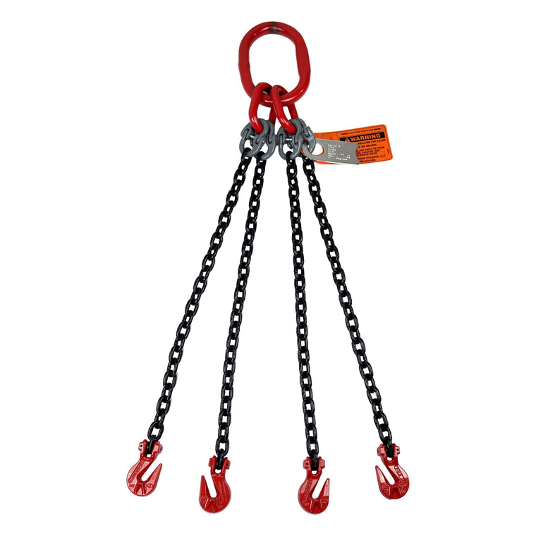 Chain Sling - 9/32" x 6' Quad Leg with Grab Hooks - Grade 80 - Main