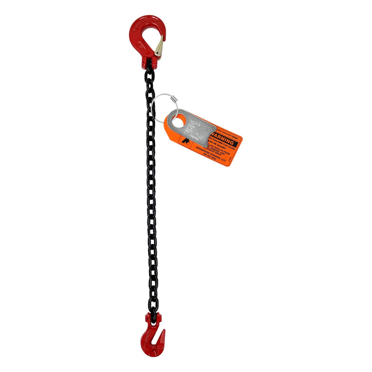 Chain Sling - 5/16" x 10' Single Leg with Grab and Sling Hook - Grade 80 - Main