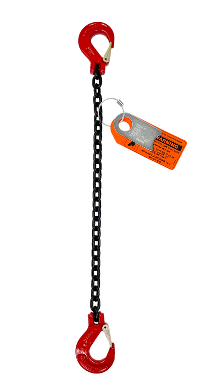 Chain Sling - 5/16" x 6' Single Leg with Sling Hooks - Grade 80