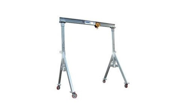 Spanco 1 Ton 10' Span Aluminum Adjustable Height 7' 8" to 10' 2" Gantry Crane