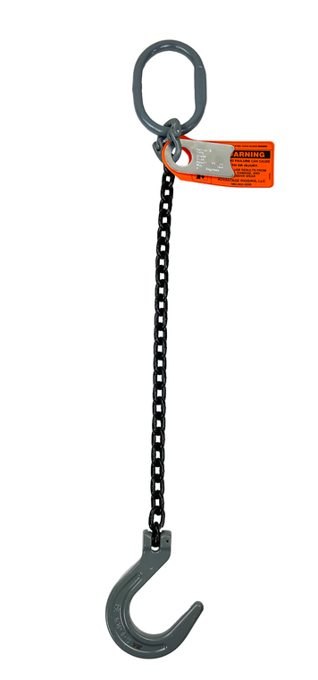 Chain Sling - 5/8" x 5' Single Leg with Foundry Hook - Grade 80 Chain Sling - 5/8" x 5' Single Leg with Foundry Hook - Grade 80