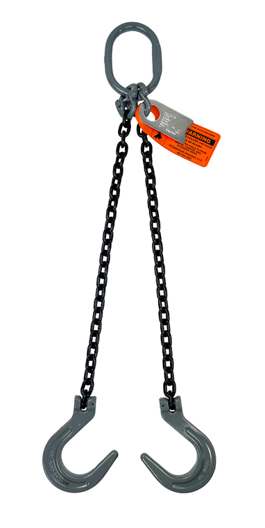 Chain Sling - 1/2" x 5' Double Leg with Foundry Hook - Grade 80