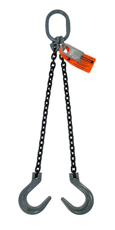 Chain Sling - 5/16" x 5' Double Leg with Foundry Hook - Grade 80