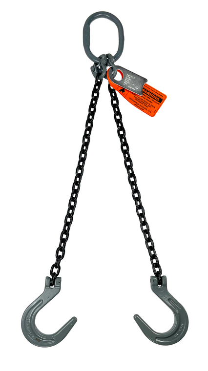 Chain Sling - 5/16" x 10' Double Leg with Foundry Hook - Grade 100