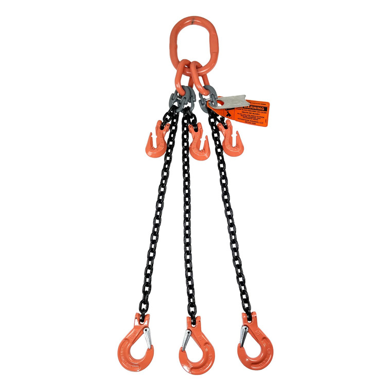 Chain Sling - 1/2" x 10' Triple Leg with Sling Hooks and Adjusters - Grade 100 - Main