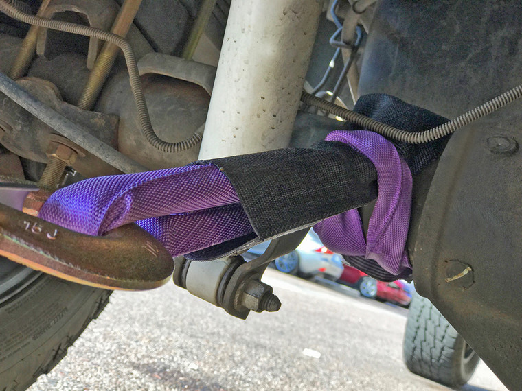 Purple Polyester Axle Strap with Sleeve Protector - 2 Foot Choker Hold