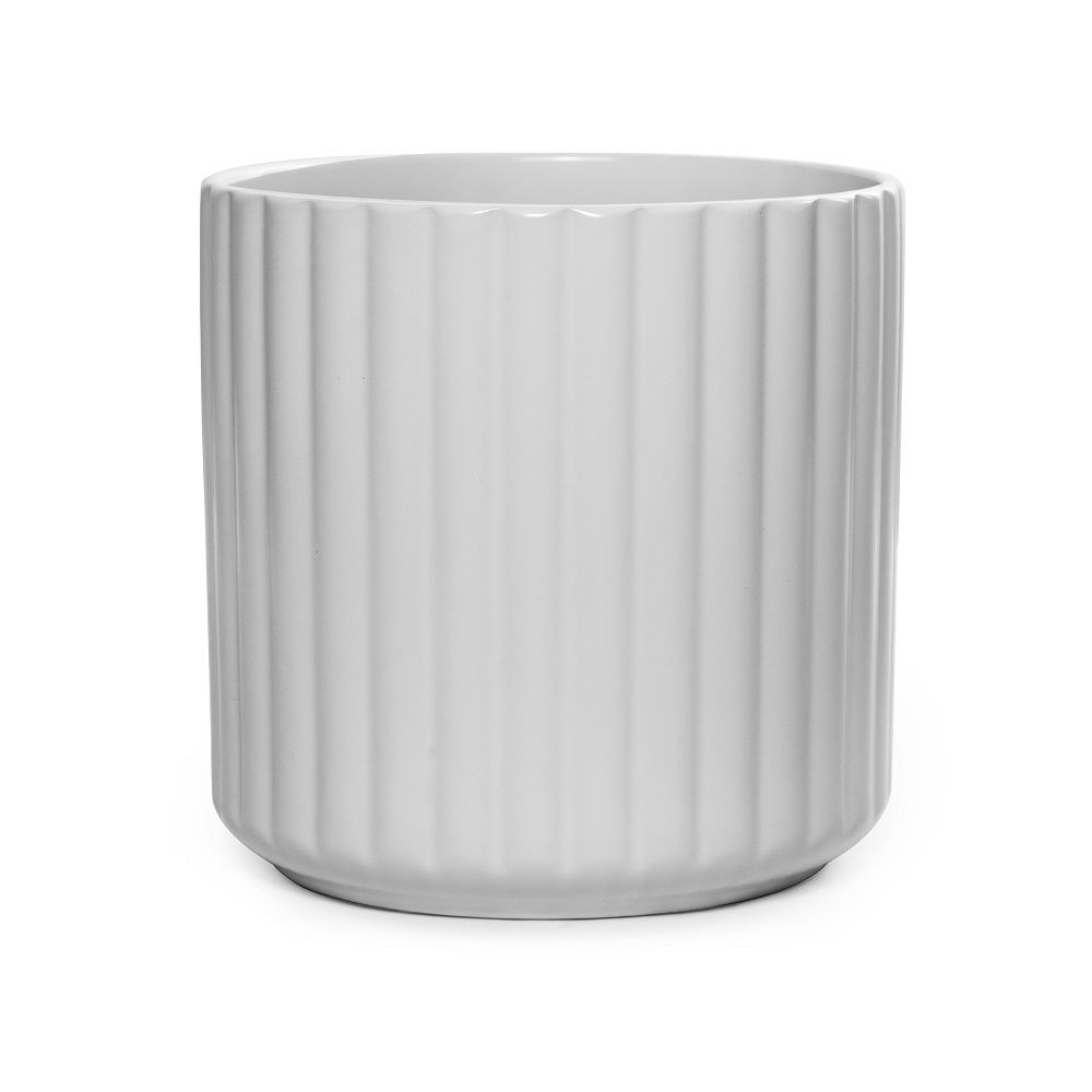 Pot - Ribbed White 14cm - Big Jims Garden Centre