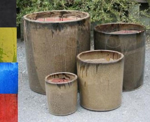 Pot - Cylinder Drum Tiger Skin (88368) Pot - Cylinder Drum Tiger Skin (88368)