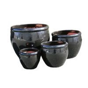 Pot - Round Rim Black Large (91428) Pot - Round Rim Black Large (91428)