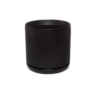 Pot - Cylinder Black 18cm