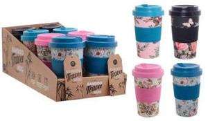 Mug - Floral Bamboo Travel Mug - Floral Bamboo Travel
