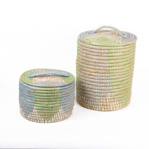 Basket - Blue/Green Lidded M 2
