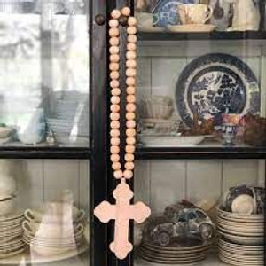 Wall Cross - Beads Blush 67cm Wall Cross - Beads Blush 67cm