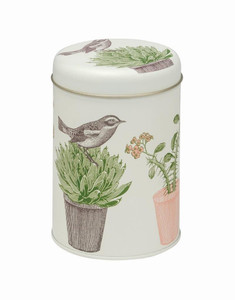 Tin - Cactus & Bird Round Cadd Tin - Cactus & Bird Round Cadd
