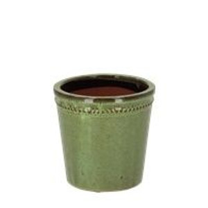 Flower Pot - Green W Saucer 15 Flower Pot - Green W Saucer 15