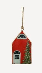 House - Hanging Enamel Red