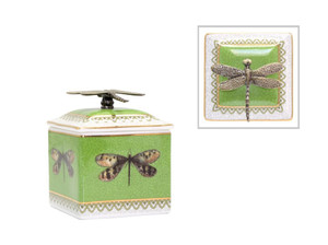 Trinket Box - Dragonfly Green