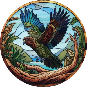 Stained Glass Hanger - Kea