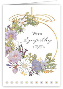 Card - With Sympathy Flower Wr