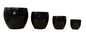 Pot - Moon Glazed Black S