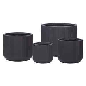 Pot - Milano Black Ribbed L