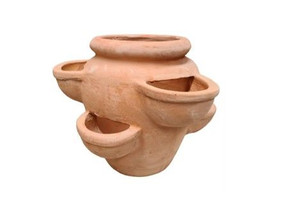 Strawberry Pots - Terracotta W Strawberry Pots - Terracotta W