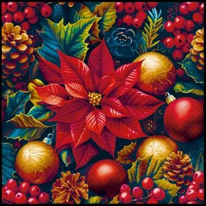 Luncheon - Vintage Poinsettia