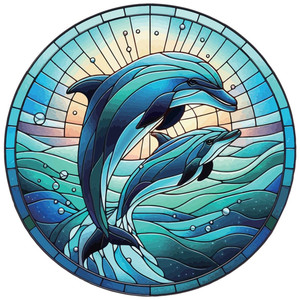 Stained Glass Hanger - Dolphin
