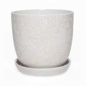 Planter - Baroque White 9cm
