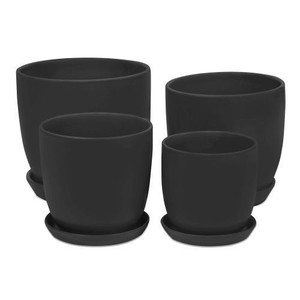 Pot - Tulip Matt Black L