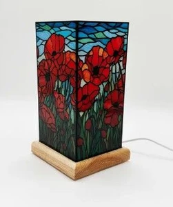 Lamp - Poppies Stained Glass