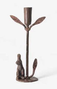 Candle Holder - Rabbit & Leaf