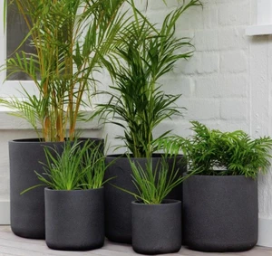 Pot - Vellum Cylinder Black XL
