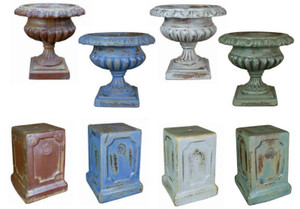 Urn - Webster With Plinth Gree