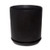 Pot - Cylinder Matt Black 22cm