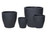 Pot - Milano Ribbed Tall Black (100210)