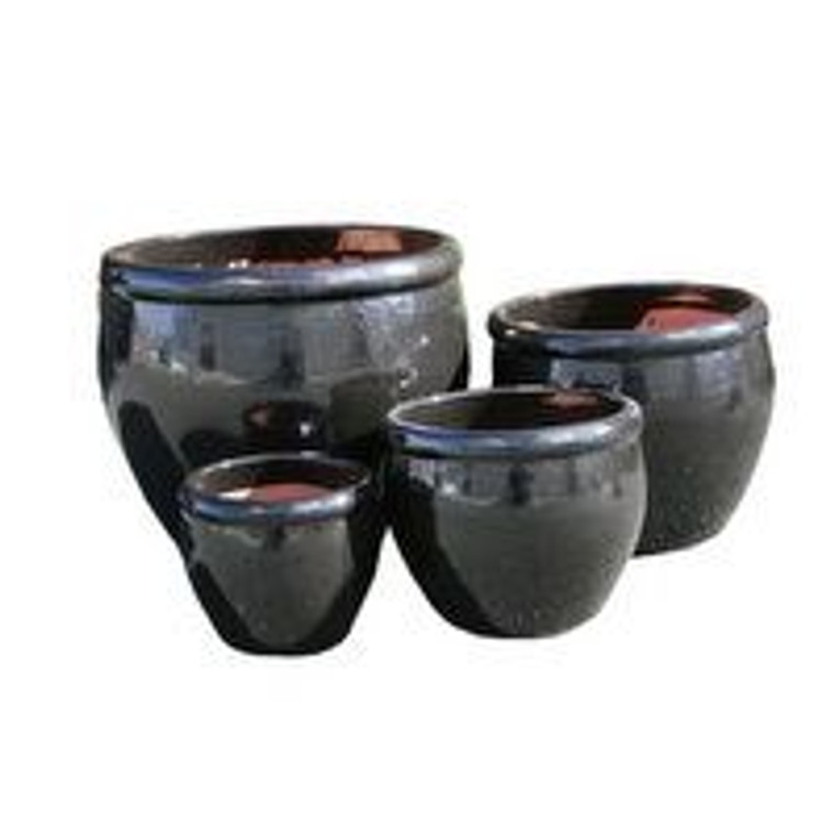 Pot - Round Rim Black Large (91428)