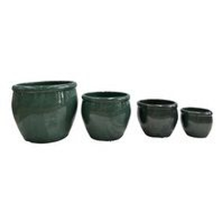 Pot - Round Rim Forest Green L