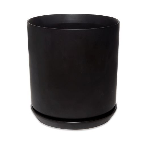 Pot - Cylinder Matt Black 22cm
